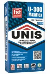 Клей для плитки Unis MaxiFlex U300 эластичный армированный микроволокнами 25кг