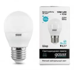 Лампа стетодиодная 10W Е27 4100K / GAUSS