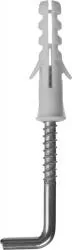 Дюбель распорный "ЕВРО", в комплекте с шурупом-крюком, 6 х 30 / 4 х 45 мм, 200 шт, ЗУБР