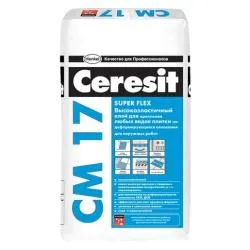 Клей для плитки Ceresit CM17 Super Flex высоковысокоэластичный универсальный 5кг серый