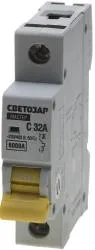 Выключатель автоматический СВЕТОЗАР 1-полюсный, 32 A, "C", откл. сп. 6 кА, 230 / 400 В