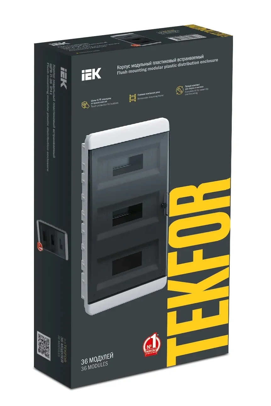 IEK TEKFOR Корпус пласт. ЩРВ-П-36 IP41 черн. прозр. дверь