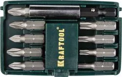 Набор бит KRAFTOOL с магнитным адаптером 10 предметов COMPACT-10