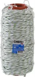 Фал плетёный капроновый СИБИН 16-прядный с сердечником d=6мм 650 кгс 50220-06