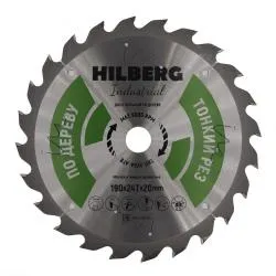 Диск пильный Hilberg INDUSTRIAL дерево тонкий рез 190х20х1,6мм 60T HWT193