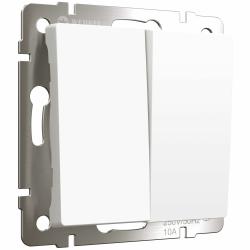 Выключатель двухклавишный Werkel проходной белый матовый W1122061