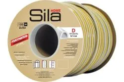 Лента уплотнительная Sila Home D100 9x7,4 мм самоклеящийся белый