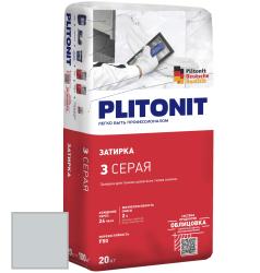 Затирка PLITONIT 3 для швов плитки (2-6мм) серая 20кг 81