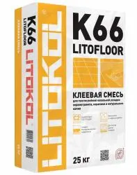 Клей для плитки Litokol LITOFLOOR K66 водостойкий морозоустойчивый серый 25кг