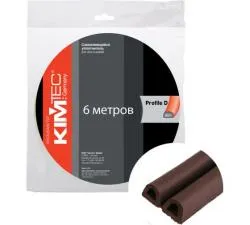 Уплотнитель в упаковке "KIM TEC" D-8х9мм, коричневый , 6м