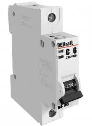 Автоматический выключатель DEKRAFT ВА-103 1P С6 12054DEK