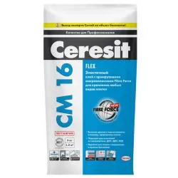 Клей для плитки Ceresit CM16 Flex усиленный водостойкий морозоустойчивый 5кг 2481055