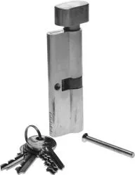 Цилиндровый механизм ЗУБР МАСТЕР тип ключ-защелка цвет хром 5-PIN 90 мм 52103-90-2
