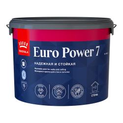 Краска моющаяся TIKKIVALA/TIKKURILA EURO POWER 7 для стен и потолков матовая база A 9л