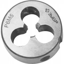 Плашка круглая машинно-ручная ЗУБР М4x0.7мм, сталь Р6М5, 4-28023-04-0.7