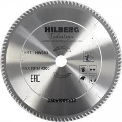 Диск пильный Hilberg INDUSTRIAL дерево 350х32х3,2мм 100T HW353