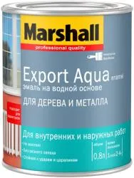 Эмаль для дерева и металла водная Marshall Export Aqua глянцевая белая 0,8 л.