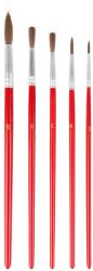 Кисти художественные FIT натуральная щетина деревянная ручка круглые набор 5 шт 01512