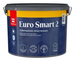 Краска TIKKURILA EURO SMART 2 для стен и потолков, глубокоматовая база A 9л 700001104