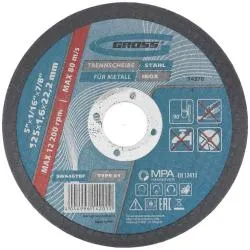Круг отрезной по металлу, 125 х 1,6 х 22,2 мм, SWA46TBF// Gross