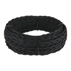 Ретро кабель витой  3х1,5  (черный)