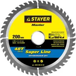 Диск пильный STAYER 200x32мм 48T по дереву 3682-200-32-48