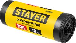 Строительные мусорные мешки STAYER HEAVY DUTY 300 л 10 шт черные особопрочные 39157-300