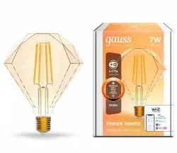 Лампа светодиодная филаментная Gauss Smart Home DIM E27 Diamond Golden 7 Вт 1/40
