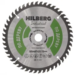 Диск пильный Hilberg INDUSTRIAL дерево 185х16/20х2,2мм 48T HW186