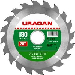 URAGAN Speed cut 180х30мм 20Т, диск пильный по дереву