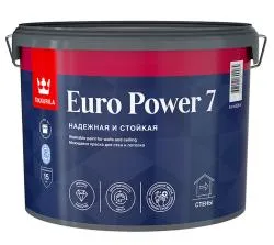 Краска для стен и потолков TIKKURILA EURO POWER 7 база A 9л матовая 700001121