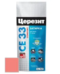 Затирка цементная Ceresit CE33 № 34 розовый 2кг 2092315