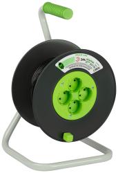 Удлинитель силовой ЭРА GREEN LINE KAT-2x0.75-20m Greenline на катушке пластик 4 розетки без заземлен