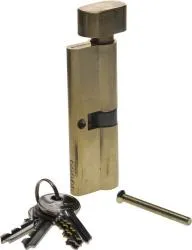 Цилиндровый механизм ЗУБР МАСТЕР тип ключ-защелка цвет латунь 5-PIN 90 мм 52103-90-1