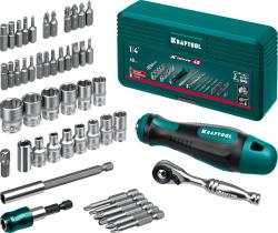 Набор бит и головок с битодержателем и трещоткой KRAFTOOL X-drive 49шт 25816