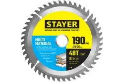 Диск пильный по алюминию STAYER Multi Material 190х30/20 мм, 48Т 3685-190-30-48