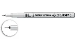 ЗУБР МК-80 белый, 0.8 мм экстра тонкий маркер-краска