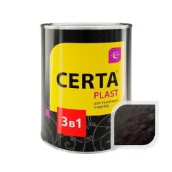 Молотковая грунт-эмаль 3 в 1 ЦЕРТА-ПЛАСТ черная 0,8 кг