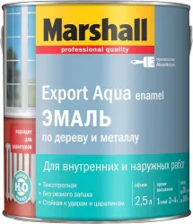 Эмаль для дерева и металла водная Marshall Export Aqua полуматовая темно-коричневая 2,5 л.