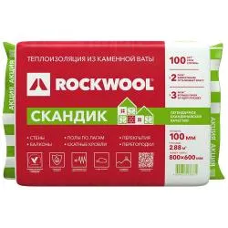 Теплоизоляционная вата Rockwool Скандик Баттс 100мм (2.88м2)