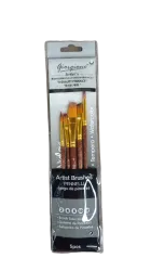 Набор художественных кистей ARTIST BRUSHES коричневые плоские 5 шт.