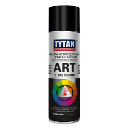 Аэрозольная краска TYTAN Art of the colour, термостойкая черная 400мл 20502