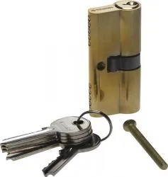 Цилиндровый механизм ЗУБР МАСТЕР тип ключ-ключ цвет латунь 5-PIN 60 мм 52101-60-1