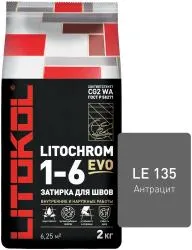 Затирка цементная Litokol Litochrom EVO 1-6 LE 135 антрацит 2кг 500150002