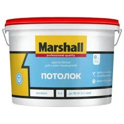 Краска акриловая Marshall Потолок для потолка, матовая 9л