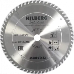 Диск пильный Hilberg INDUSTRIAL дерево 350х32х3,2мм 60T HW352