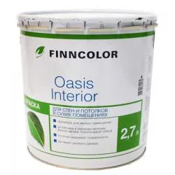 Краска FINNCOLOR OASIS INTERIOR для стен и потолков с/мат, баз А (2,7л)