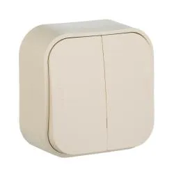 Выключатель 2-клавишный QUTEO слоновая кость LEGRAND 782232