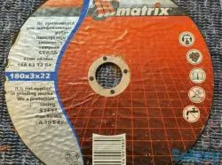 Диск абразивный по металлу ф180х3,0х22.2 MATRIX