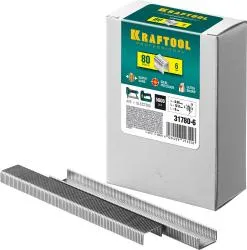 Скобы для степлера тонкие широкие тип 80, 5000 шт KRAFTOOL 6мм